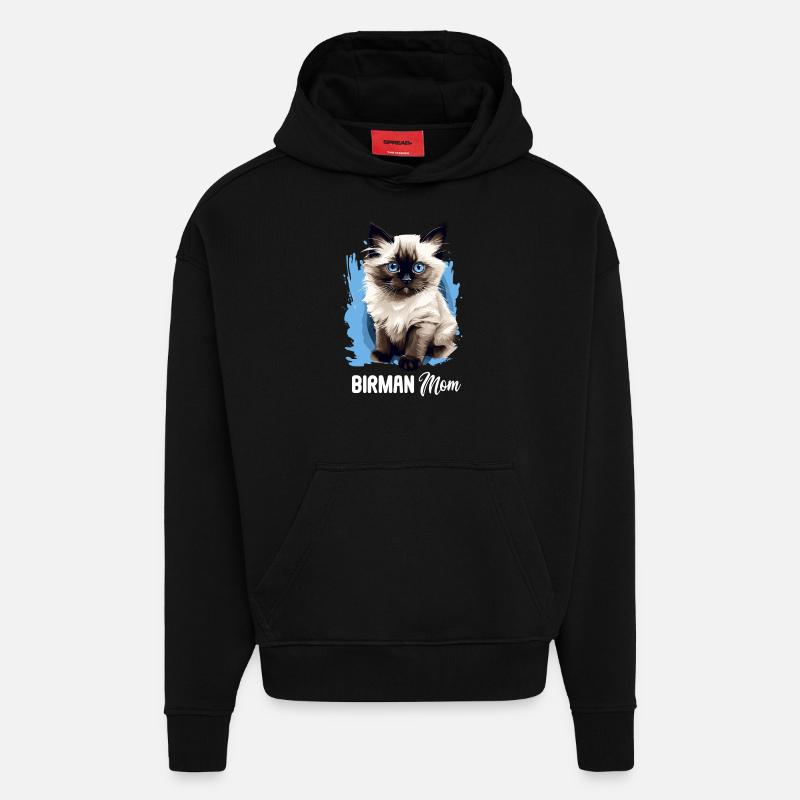 Birman Cat Birma Katze - Hoodie- made by SPREAD  - SOLID BLACK