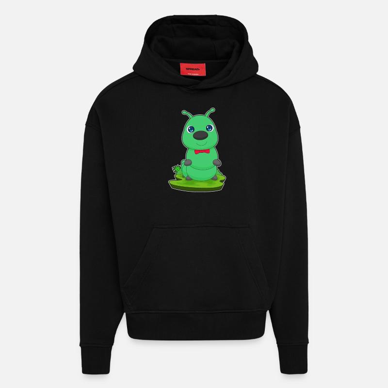 Boucle de chenille - Sweat à capuche bio épais oversize fabriqué en UE - SOLID BLACK