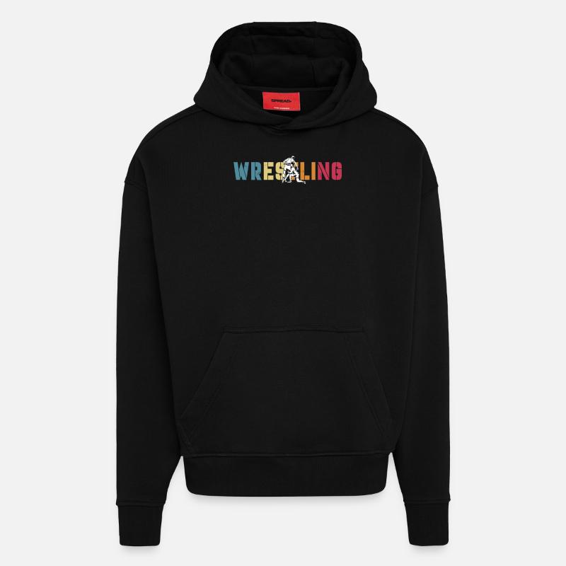 Lutte - Sweat à capuche bio épais oversize fabriqué en UE - SOLID BLACK