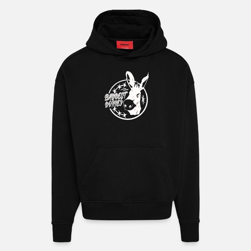 Le pire âne - Sweat à capuche bio épais oversize fabriqué en UE - SOLID BLACK