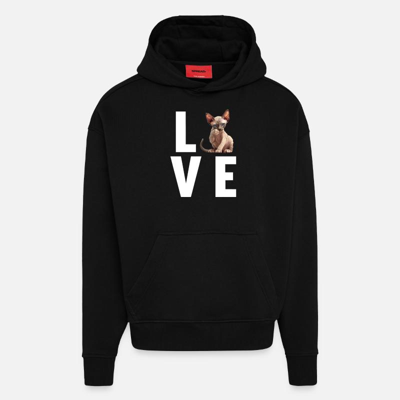 Sphynx Kätzchen Sphynx Katze - Hoodie- made by SPREAD  - SOLID BLACK
