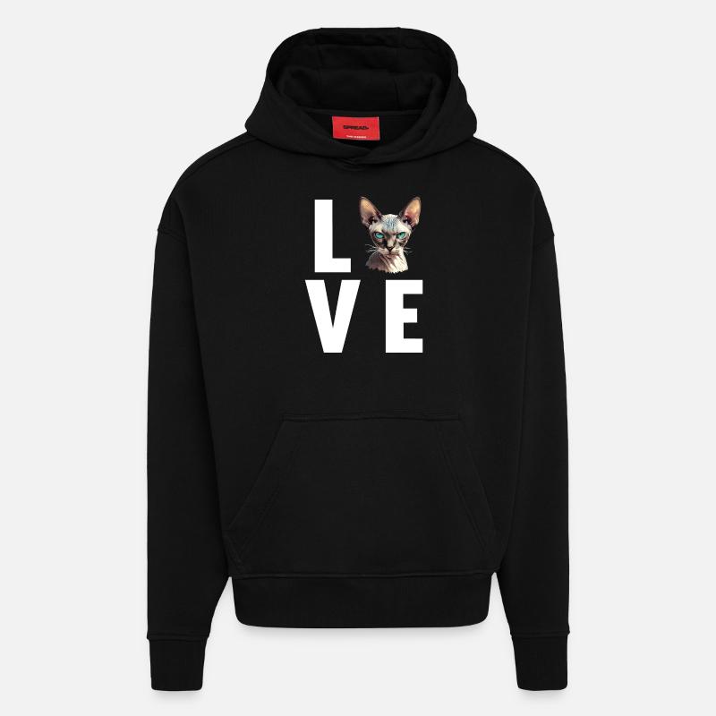 Sphynx Kätzchen Sphynx Katze - Hoodie- made by SPREAD  - SOLID BLACK
