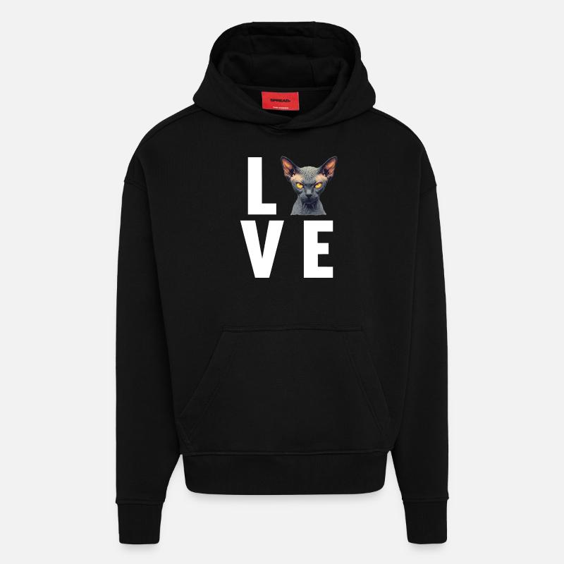 Sphynx Kätzchen Sphynx Katze - Hoodie- made by SPREAD  - SOLID BLACK