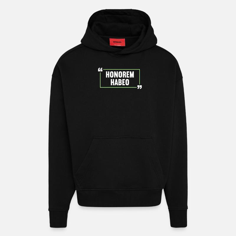 Latin Drôle de dicton latin - Sweat à capuche bio épais oversize fabriqué en UE - SOLID BLACK