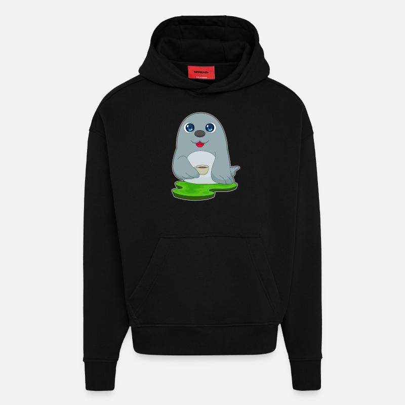 Seal Coffee Mug - Hoodie- made by SPREAD - SOLID BLACK