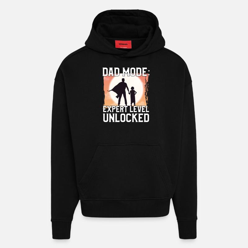 Vater-Modus Experten-Level freigeschaltet - Hoodie- made by SPREAD  - SOLID BLACK