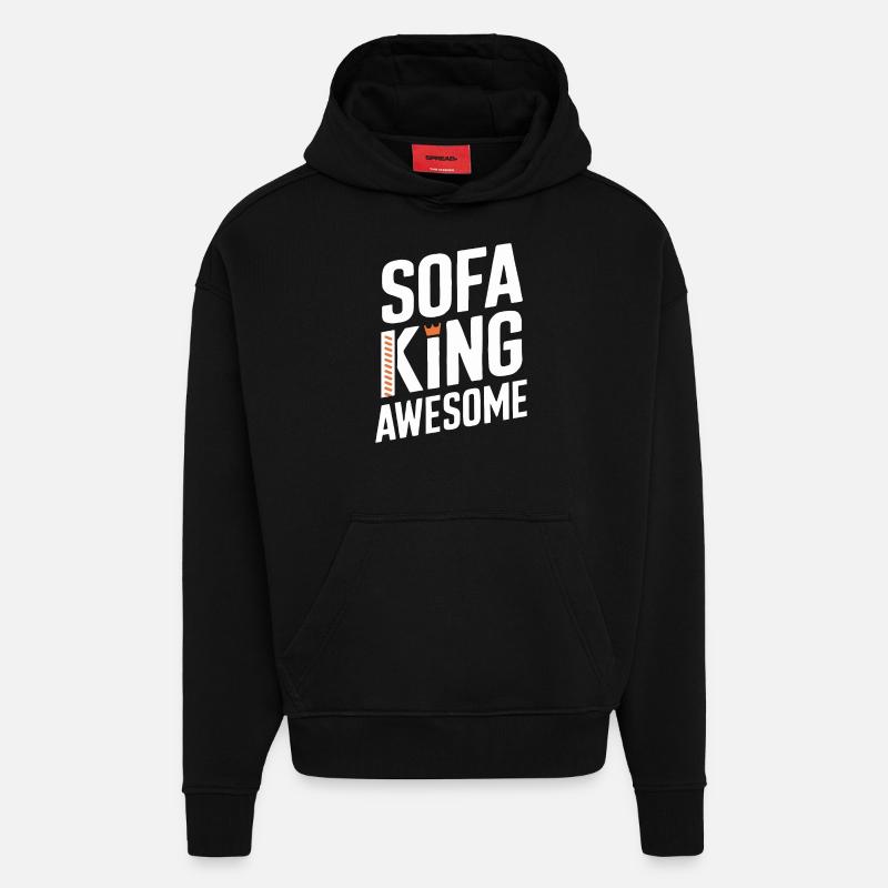 Canapé King Graphismes impressionnants - Sweat à capuche bio épais oversize fabriqué en UE - SOLID BLACK