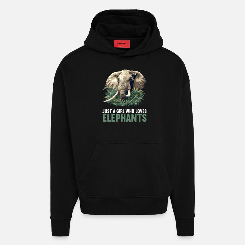 Elefanten Elefant - Hoodie- made by SPREAD - SOLID BLACK