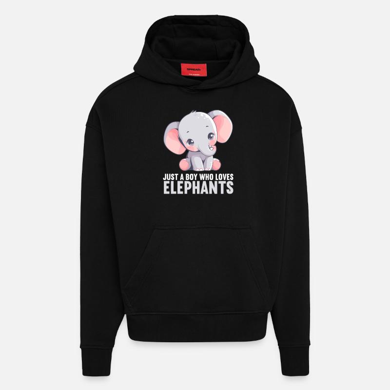 Éléphant Éléphant - Sweat à capuche bio épais oversize fabriqué en UE - SOLID BLACK