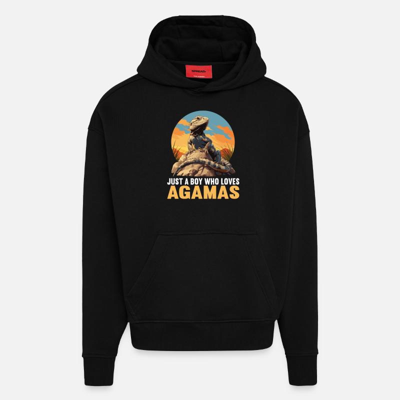 Agamen Agame - Sweat à capuche bio épais oversize fabriqué en UE - SOLID BLACK