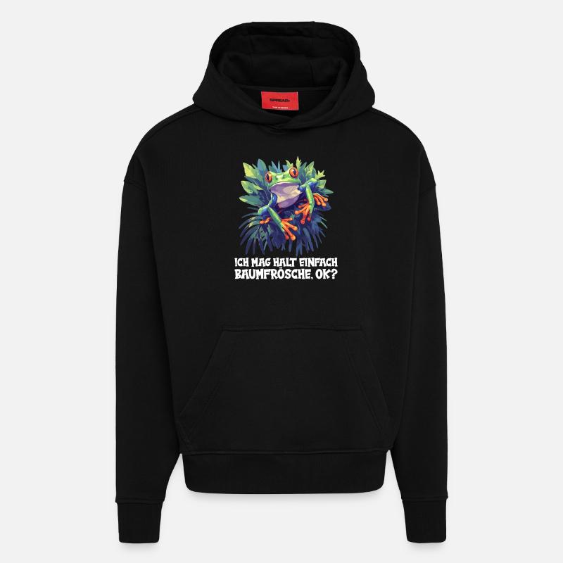 Tree Frog Baumfrösche Baumfrosch - Hoodie- made by SPREAD  - SOLID BLACK
