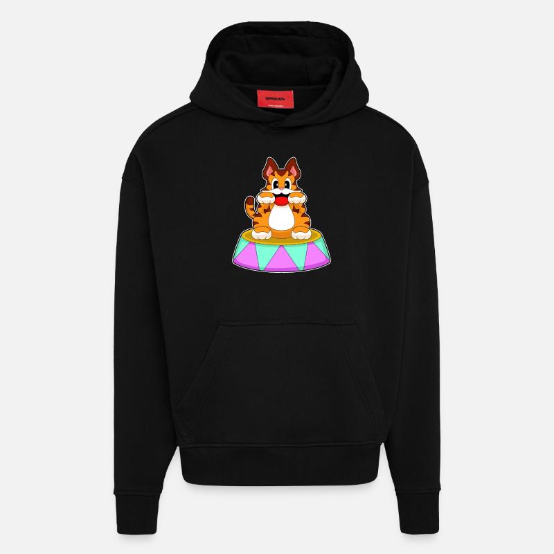 Cirque du tigre - Sweat à capuche bio épais oversize fabriqué en UE - SOLID BLACK