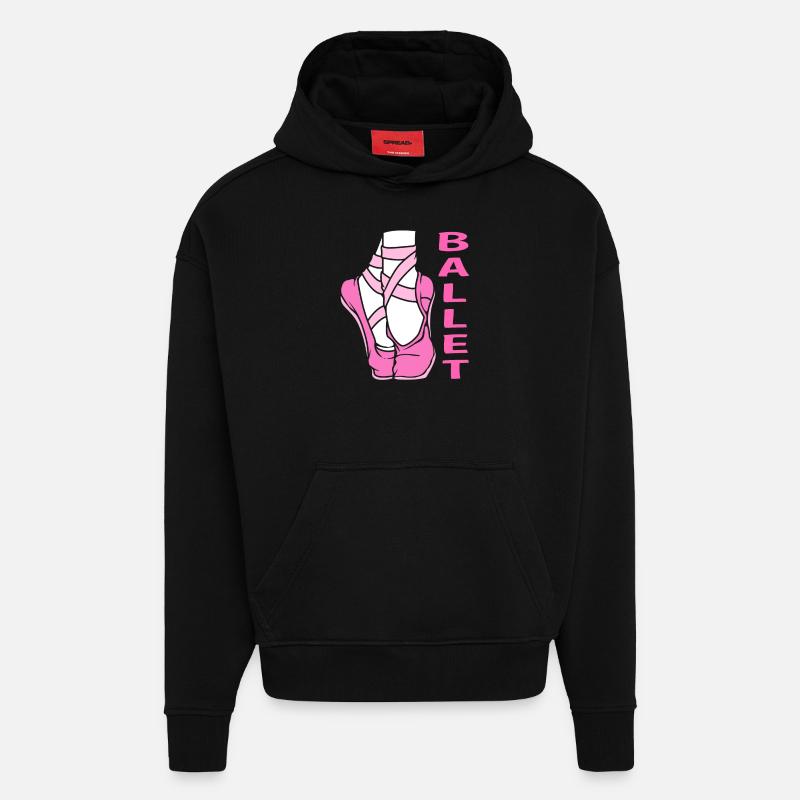 Danseuse de ballet - Sweat à capuche bio épais oversize fabriqué en UE - SOLID BLACK