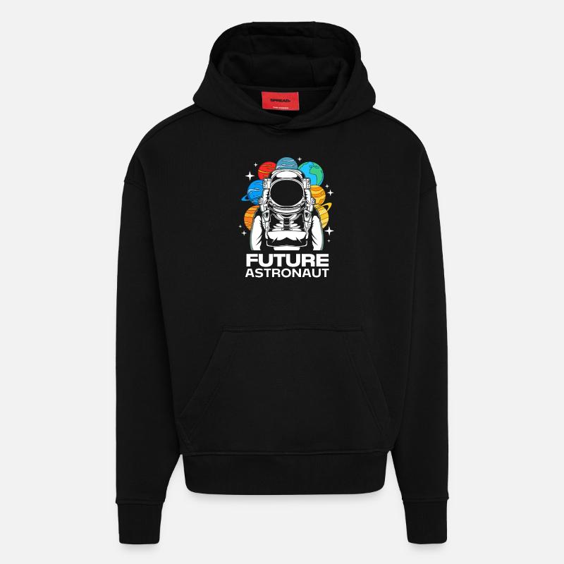 Univers Système Solaire - Sweat à capuche bio épais oversize fabriqué en UE - SOLID BLACK
