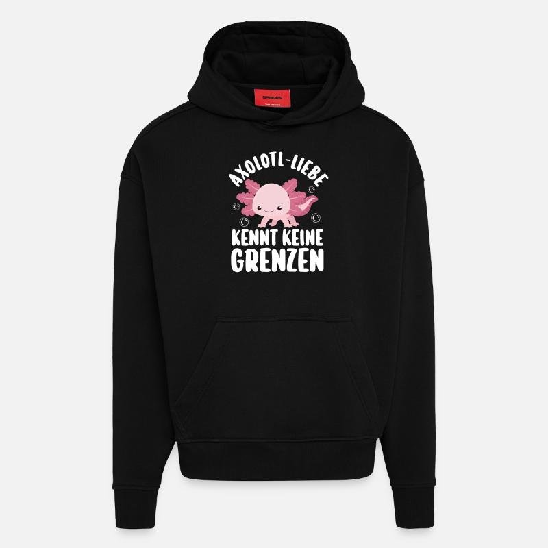 Axolotl - Sweat à capuche bio épais oversize fabriqué en UE - SOLID BLACK