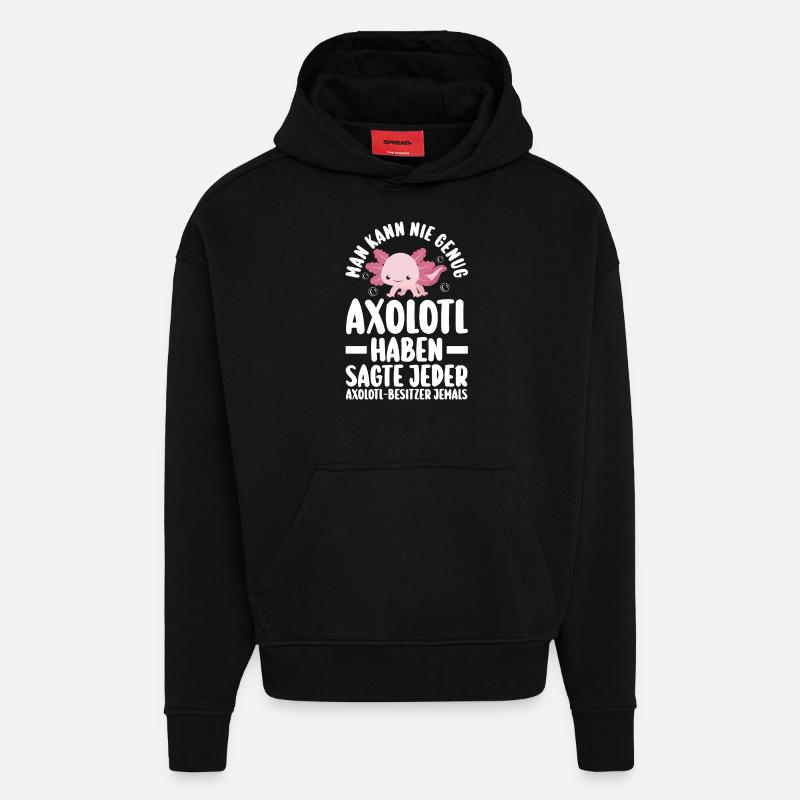 Axolotl - Sweat à capuche bio épais oversize fabriqué en UE - SOLID BLACK