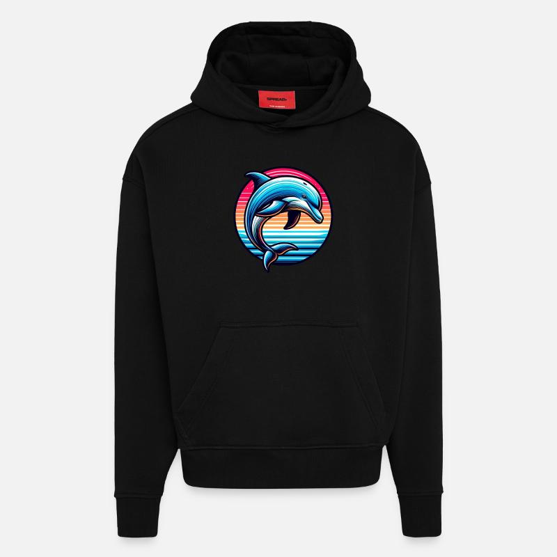 Delfin - Hoodie- made by SPREAD  - SOLID BLACK