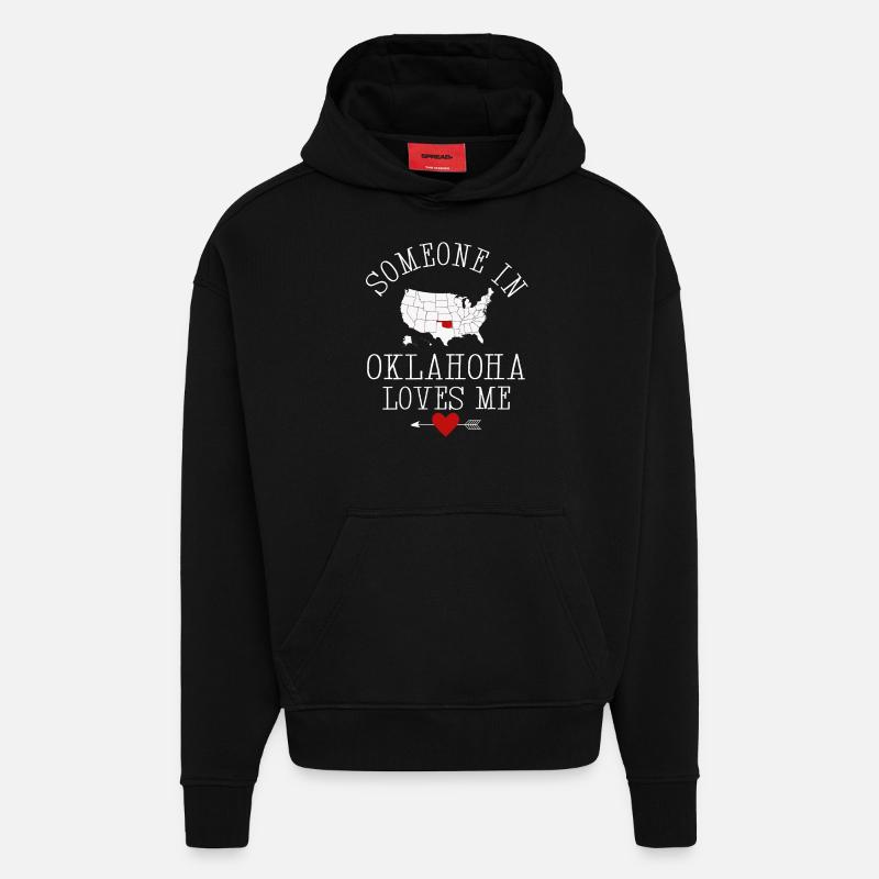 Quelqu’un dans l’Oklahoma m’aime - Sweat à capuche bio épais oversize fabriqué en UE - SOLID BLACK