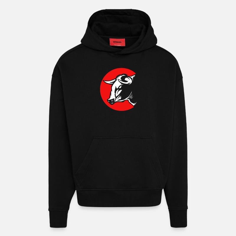 Rodéo - Sweat à capuche bio épais oversize fabriqué en UE - SOLID BLACK