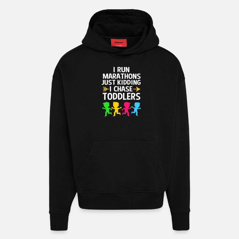 Éducation maternelle Éducateur Éducateur - Sweat à capuche bio épais oversize fabriqué en UE - SOLID BLACK