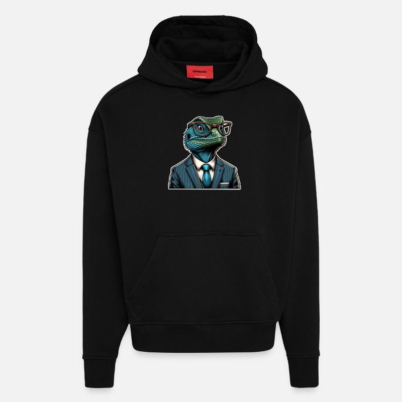 Echsperte Eidechse - Hoodie- made by SPREAD  - SOLID BLACK