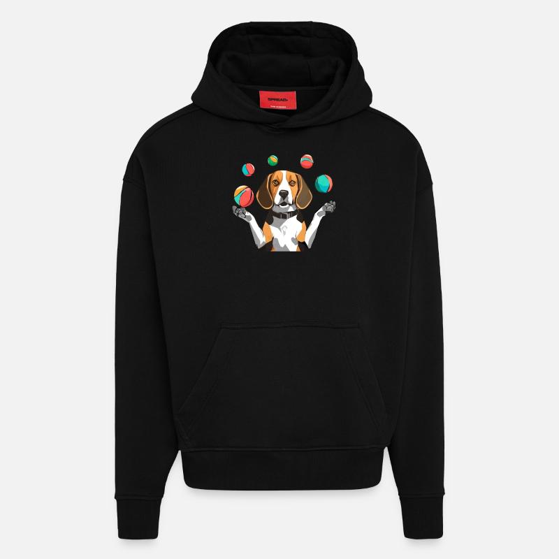 BEAGLE JOGLES - Sweat à capuche bio épais oversize fabriqué en UE - SOLID BLACK