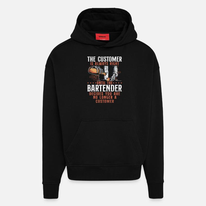 Bartender Mixologist The Customer - Hoodie- made by SPREAD - SOLID BLACK