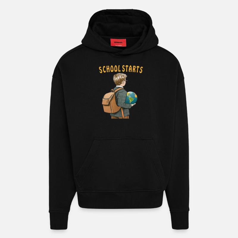 DÉBUT DE L’ÉCOLE - Sweat à capuche bio épais oversize fabriqué en UE - SOLID BLACK