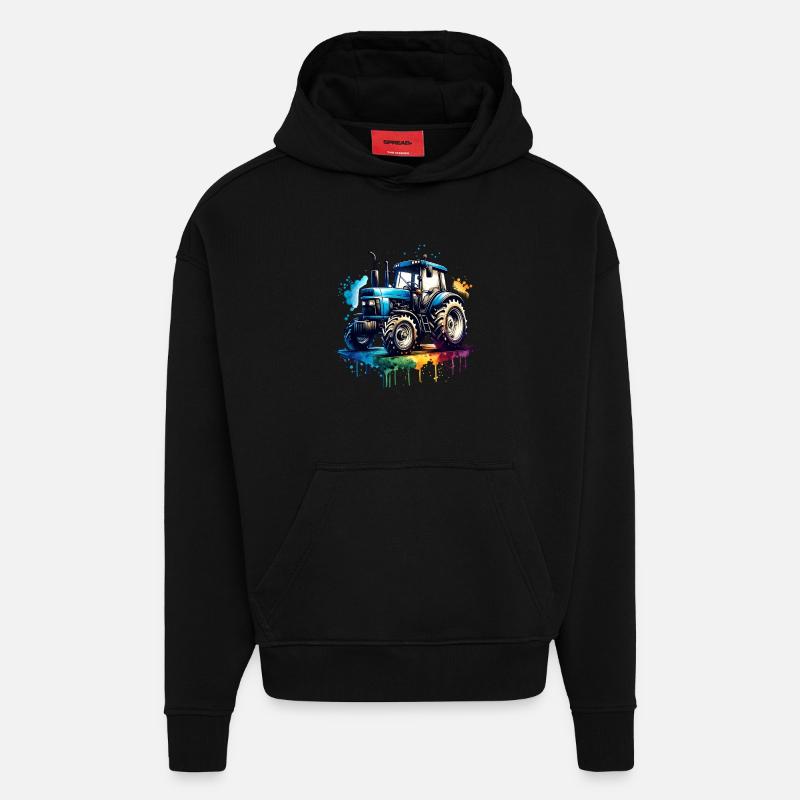 Traktor - Hoodie- made by SPREAD  - SOLID BLACK