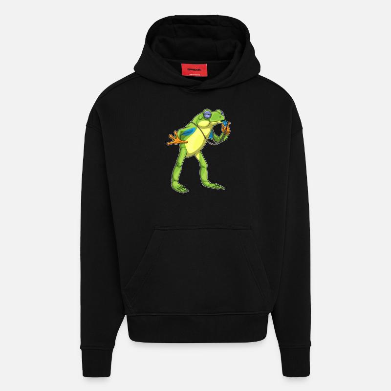 Frog Referee Whistle - Hoodie- made by SPREAD  - SOLID BLACK