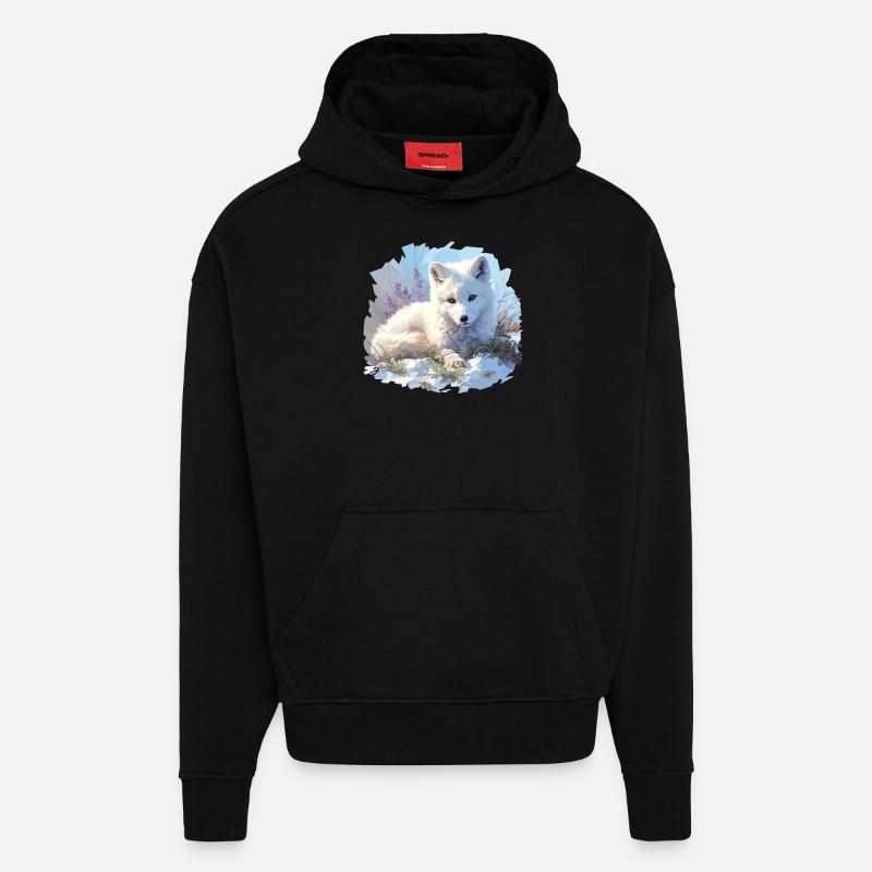 Arctic Fox Polarfüchse Polarfuchs - Hoodie- made by SPREAD  - SOLID BLACK