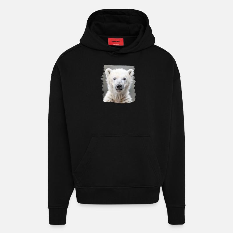 Polar Bear Eisbären Eisbär - Hoodie- made by SPREAD  - SOLID BLACK