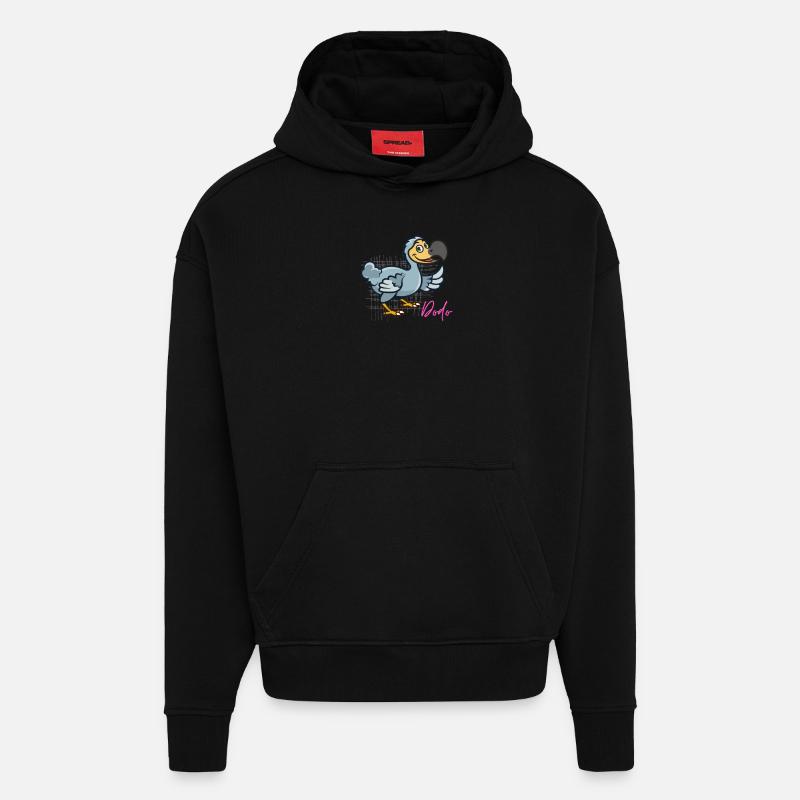 Dodo amical - Sweat à capuche bio épais oversize fabriqué en UE - SOLID BLACK