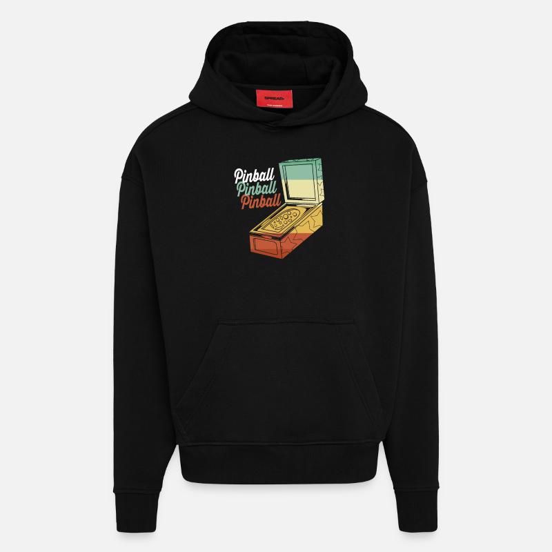 Flipper Boîte de flipper - Sweat à capuche bio épais oversize fabriqué en UE - SOLID BLACK