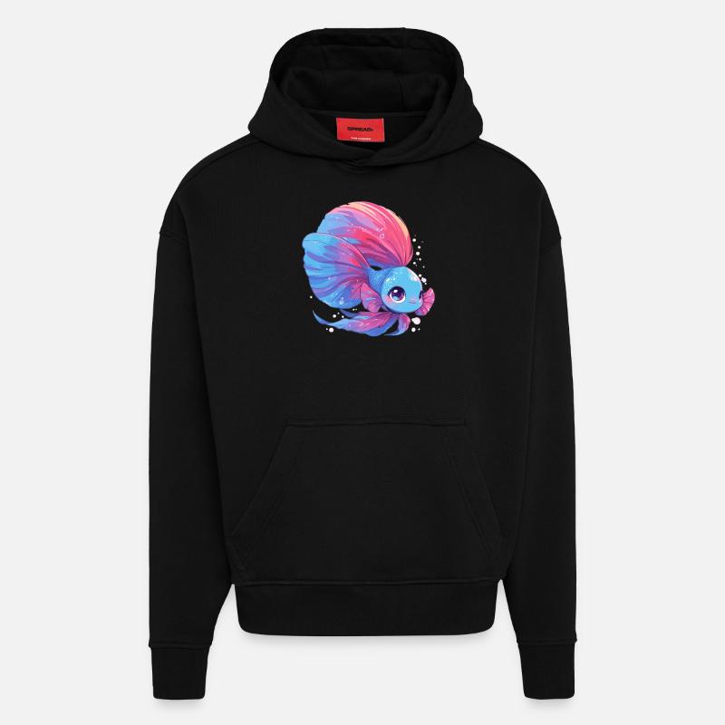 Bettas Betta Fish Betta - Hoodie- made by SPREAD  - SOLID BLACK