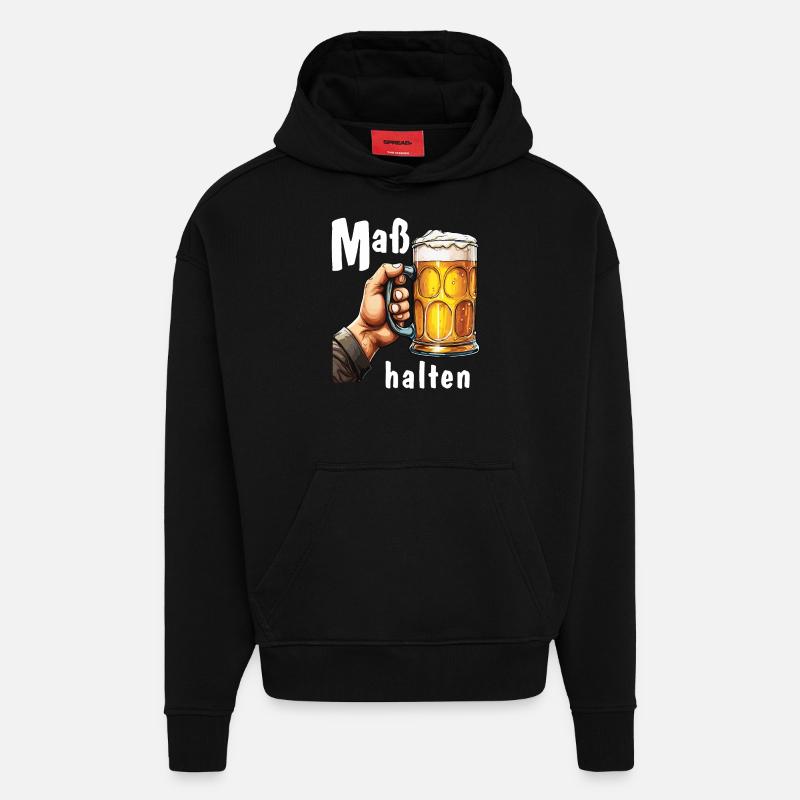 MODÉRATION BEER MUG - Sweat à capuche bio épais oversize fabriqué en UE - SOLID BLACK