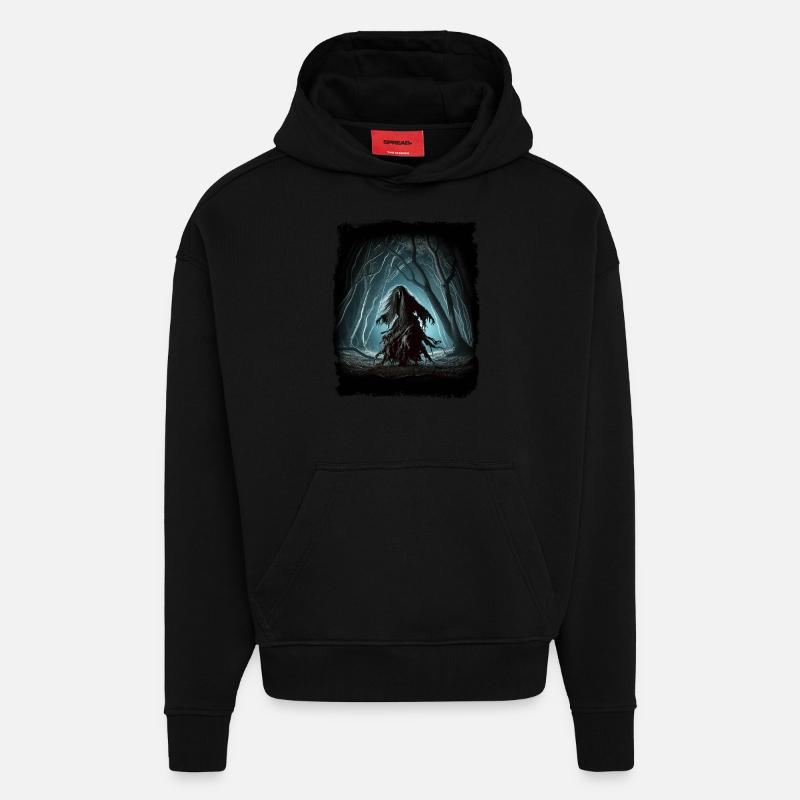 Baba Yaga - Cauchemar slave - Sweat à capuche bio épais oversize fabriqué en UE - SOLID BLACK