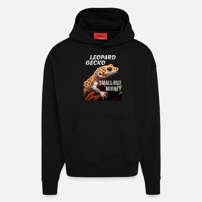 LEOPARD GECKO SMALL BUT MIGHTY - Hoodie- made by SPREAD - SOLID BLACK