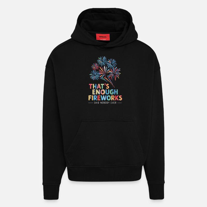 Pyrotechnie Feux d’artifice Pyrotechnie - Sweat à capuche bio épais oversize fabriqué en UE - SOLID BLACK