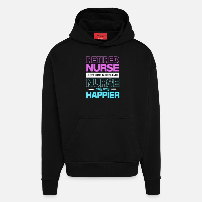 Pension d’infirmière - Sweat à capuche bio épais oversize fabriqué en UE - SOLID BLACK