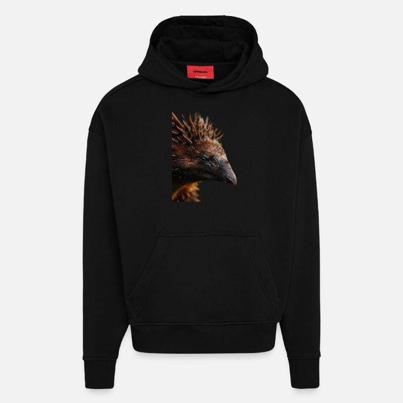 Échidné - Sweat à capuche bio épais oversize fabriqué en UE - SOLID BLACK