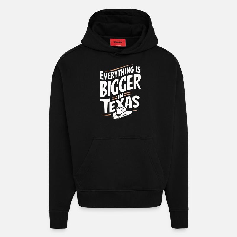 Texas State Texans Texas - Hoodie- made by SPREAD  - SOLID BLACK