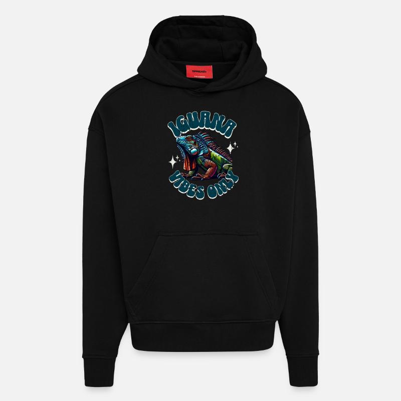 Leguan - Hoodie- made by SPREAD  - SOLID BLACK