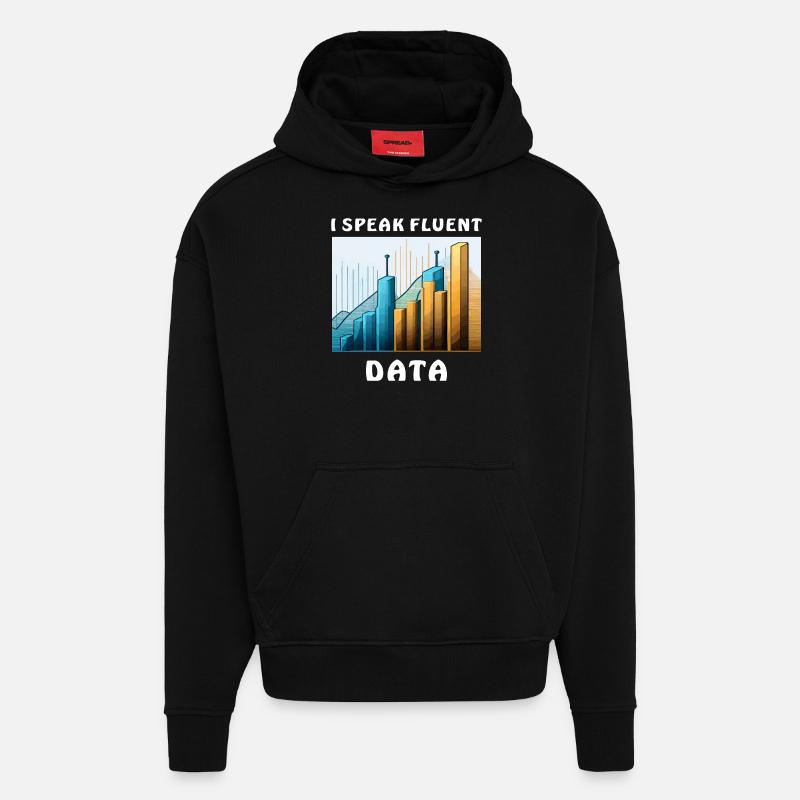 I SPEAK FLUENT DATA - Hoodie- made by SPREAD  - SOLID BLACK