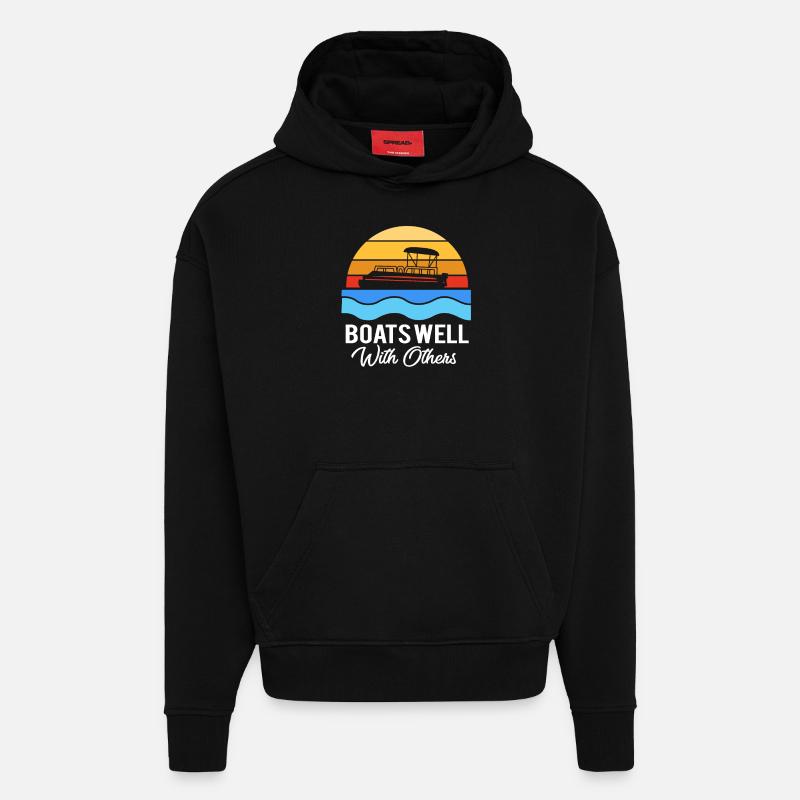Pontonboot Boot Boote - Hoodie- made by SPREAD  - SOLID BLACK
