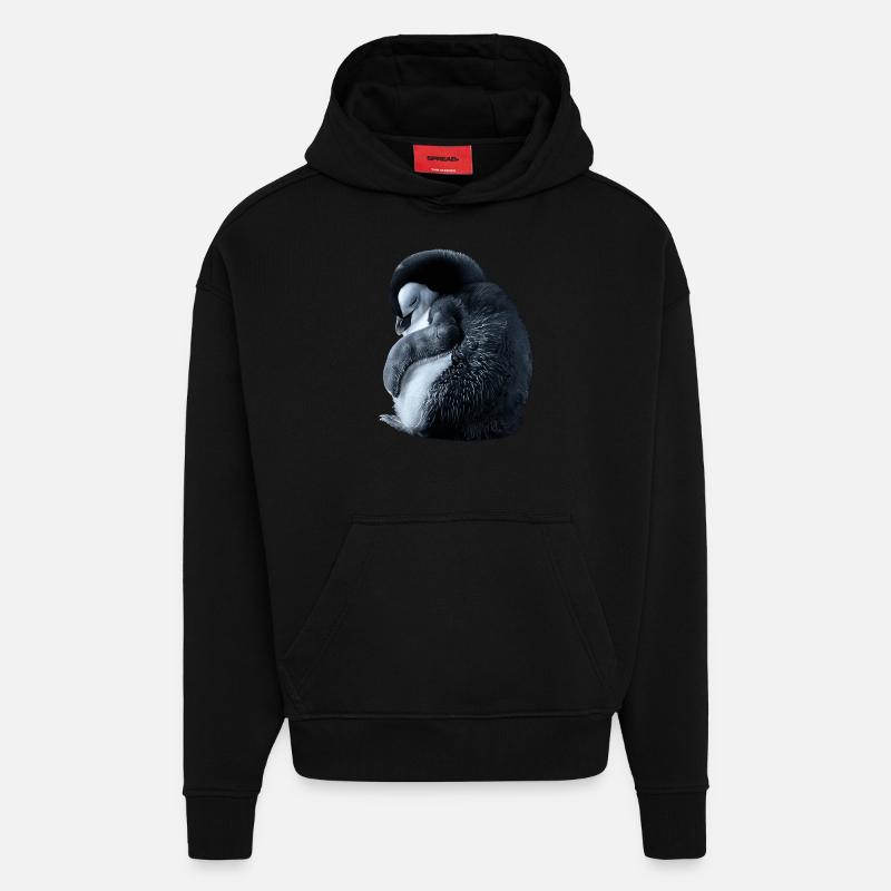 Pingouin - Sweat à capuche bio épais oversize fabriqué en UE - SOLID BLACK