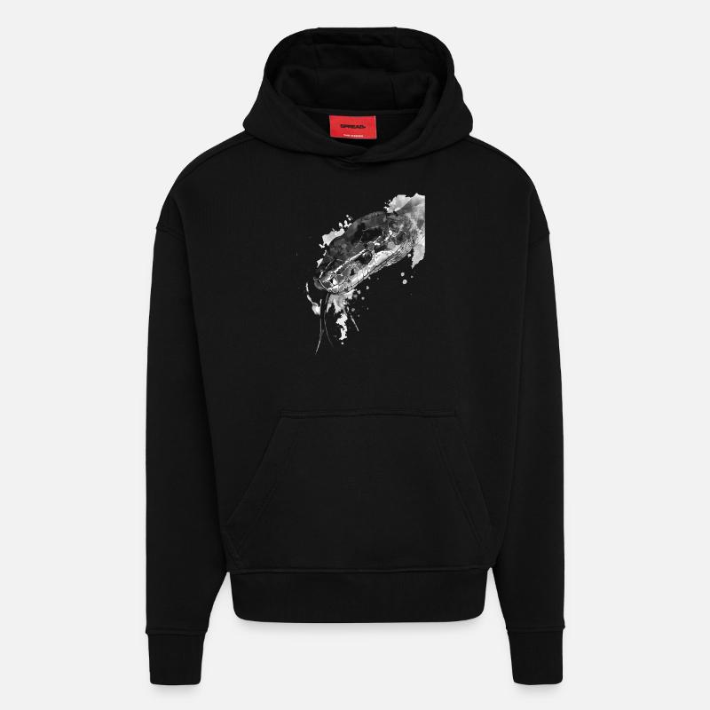 Serpent - Sweat à capuche bio épais oversize fabriqué en UE - SOLID BLACK