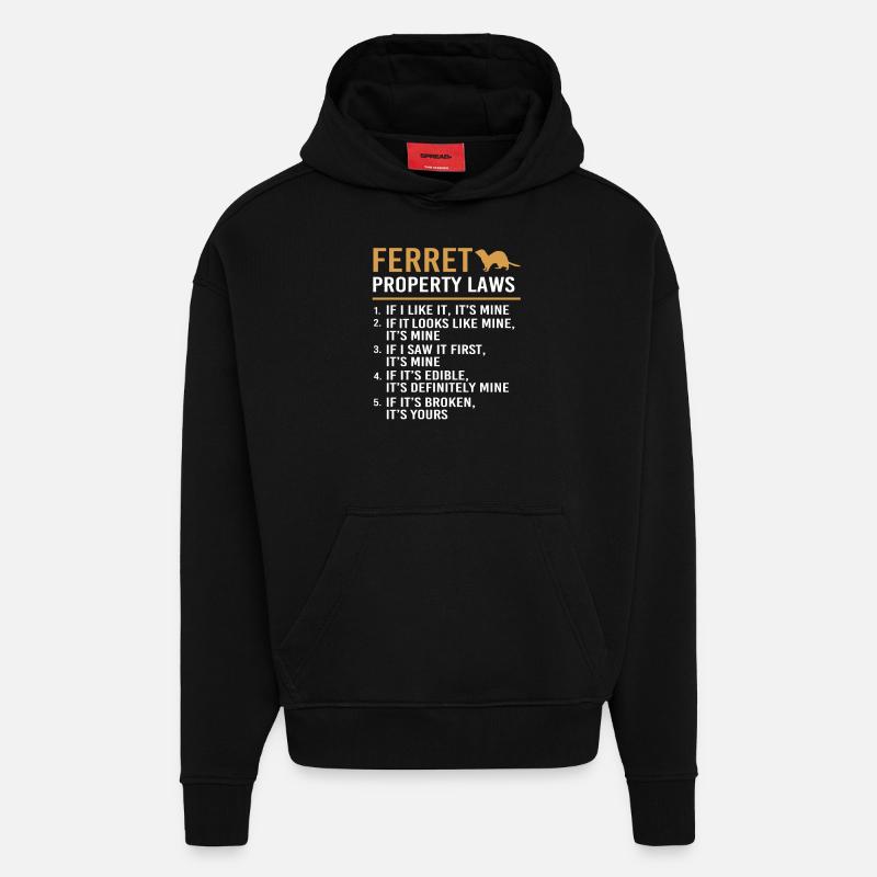 Frettchen - Hoodie- made by SPREAD  - SOLID BLACK