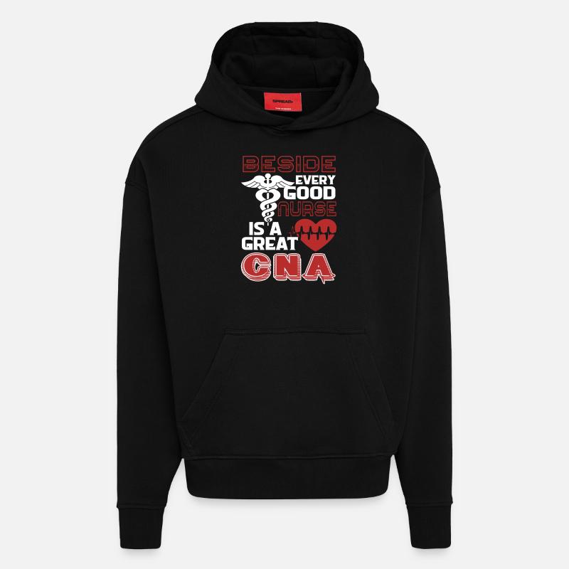 CNA Great CNA - Hoodie- made by SPREAD  - SOLID BLACK