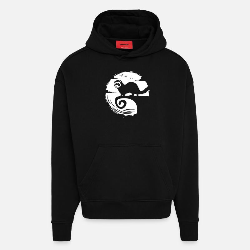Frettchen - Hoodie- made by SPREAD  - SOLID BLACK